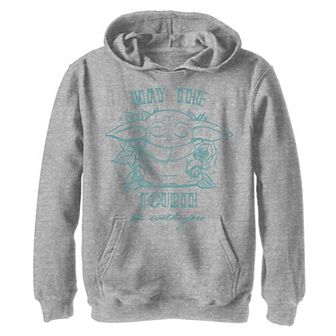 Boys 8-20 Star Wars May The Fourth Be With You Grogu Line Art Hoodie