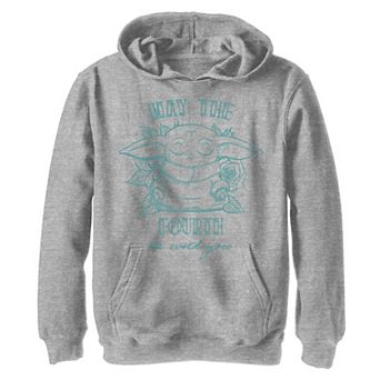 Boys 8-20 Star Wars May The Fourth Be With You Grogu Line Art Hoodie