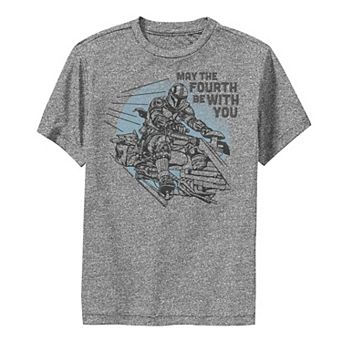 Boys 8-20 Star Wars The Mandalorian "May The Fourth Be With You" Mando Speeder Performance Tee