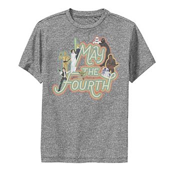 Boys 8-20 Star Wars May The Fourth Be With You Character Collage Performance Tee