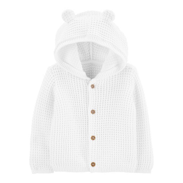 White shop hooded cardigan