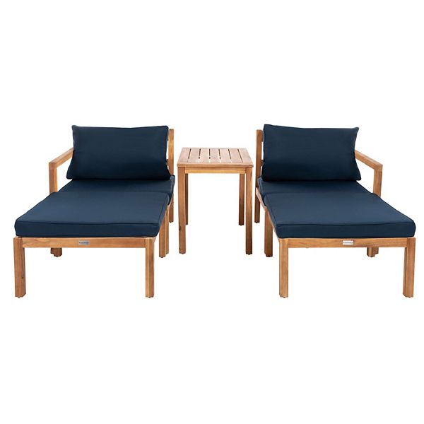Safavieh Pratia Outdoor Chaise Lounge & End Table 3piece Set