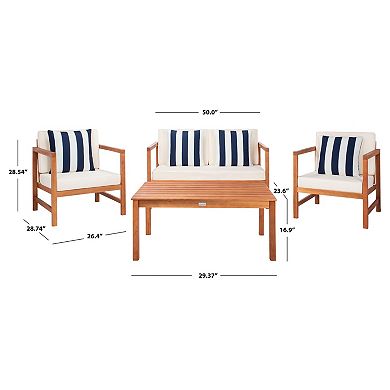 Safavieh Montez Outdoor Loveseat, Chair & Coffee Table 8-piece Set