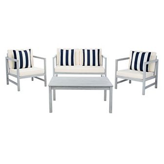 Safavieh Montez Outdoor Loveseat, Chair & Coffee Table 8 pc Set