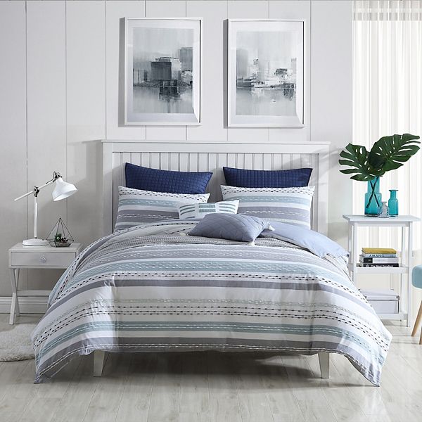 Swift Home Talise Dobby Weave Stripe YarnDyed Comforter Set with Shams