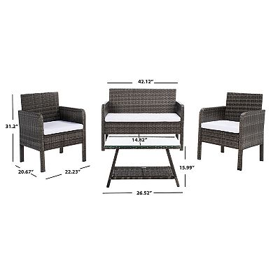 Safavieh Aboka Loveseat, Chair & Coffee Table 4-piece Set