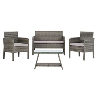 Safavieh Aboka Loveseat, Chair & Coffee Table 4 pc Set