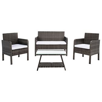 Safavieh Aboka Loveseat, Chair & Coffee Table 4 pc Set