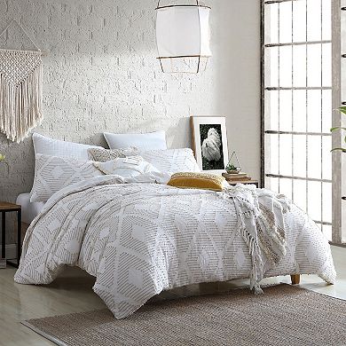 Swift Home Puyuma Cotton Diamond Pattern 5-Piece Comforter Set with Shams and Decorative Pillows