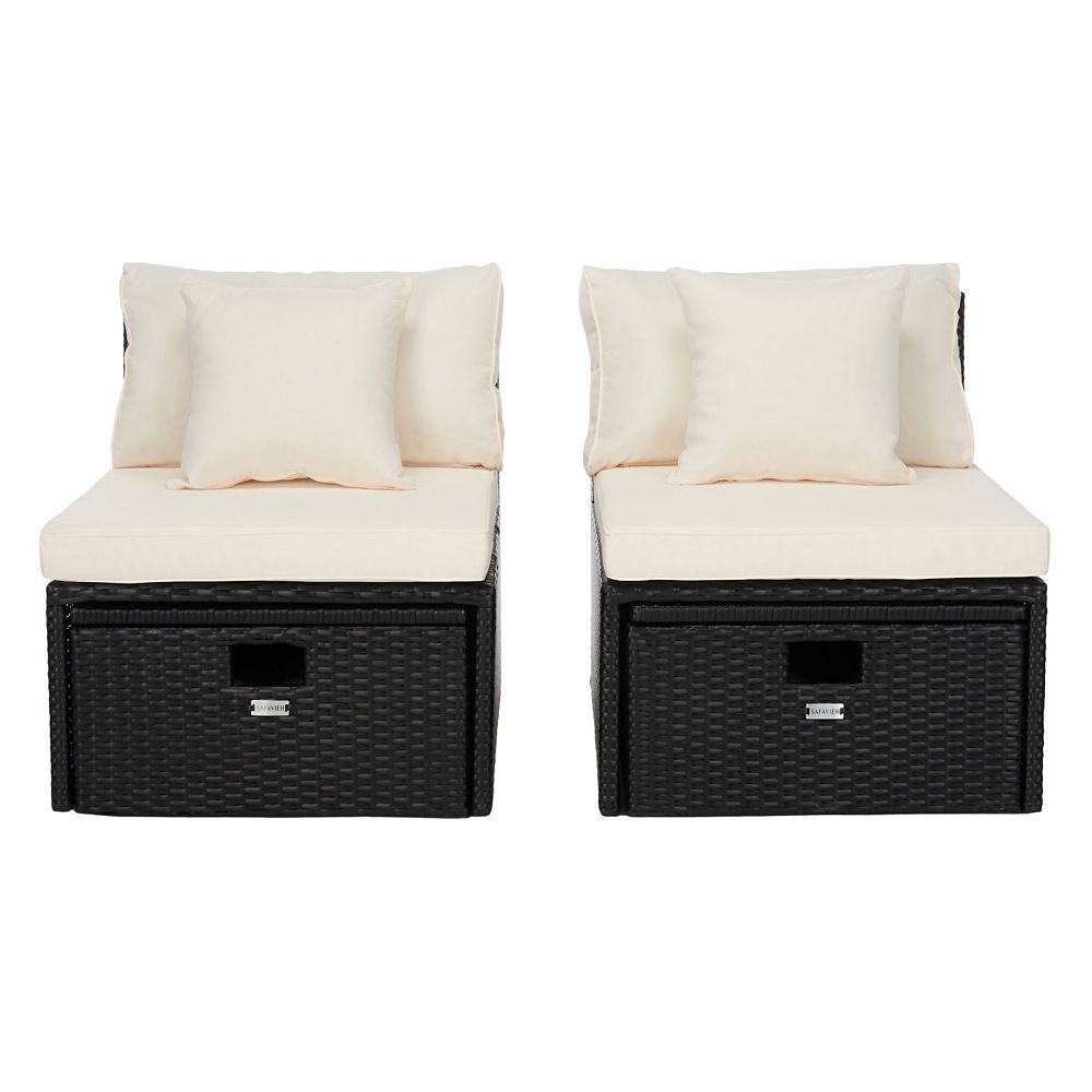 Safavieh Pramla Outdoor Chaise Lounge & Ottoman 4-piece Set