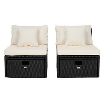 Safavieh Pramla Outdoor Chaise Lounge & Ottoman 4 pc Set
