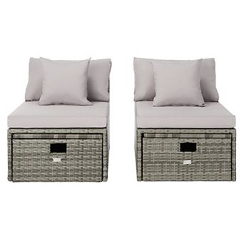 Safavieh Pramla Outdoor Chaise Lounge & Ottoman 4 pc Set