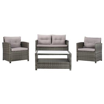Safavieh Vellor Loveseat, Chair & Coffee Table 4 pc Set