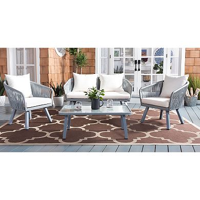 Safavieh Jorda Rope Loveseat, Chair & Coffee Table 4-piece Set