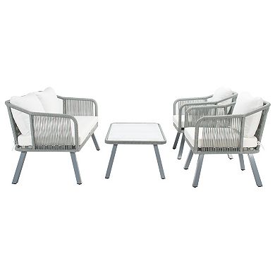 Safavieh Torsla Rope Loveseat, Chair & Coffee Table 4-piece Set