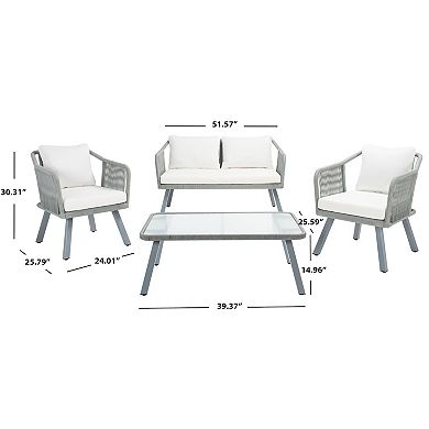 Safavieh Torsla Rope Loveseat, Chair & Coffee Table 4-piece Set