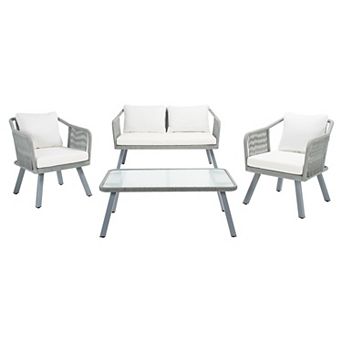 Safavieh Torsla Rope Loveseat, Chair & Coffee Table 4 pc Set