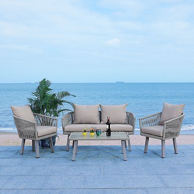 Safavieh Belmi Rope Loveseat, Chair & Coffee Table 4-piece Set