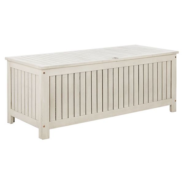 Safavieh Abri Outdoor Patio Cushion Storage Box - White