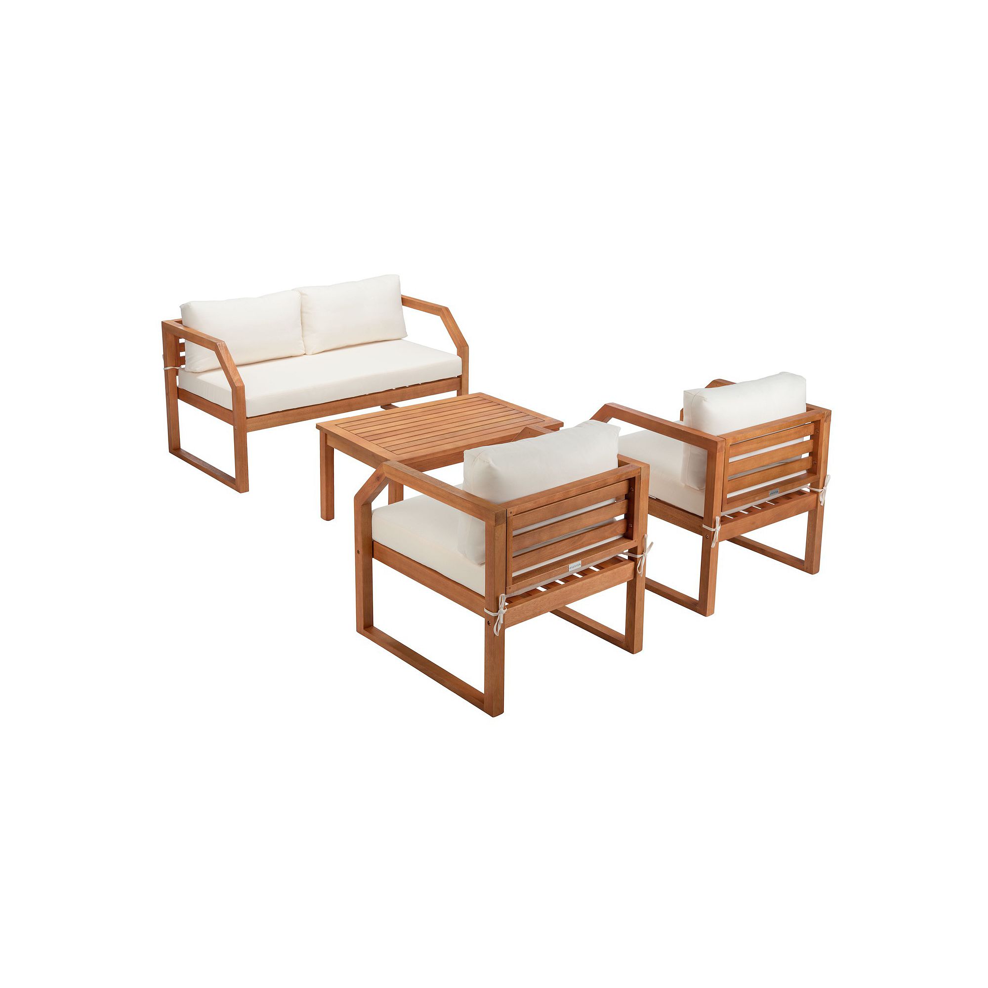 Safavieh Dren Loveseat, Chair & Coffee Table 4-piece Set, Beige
