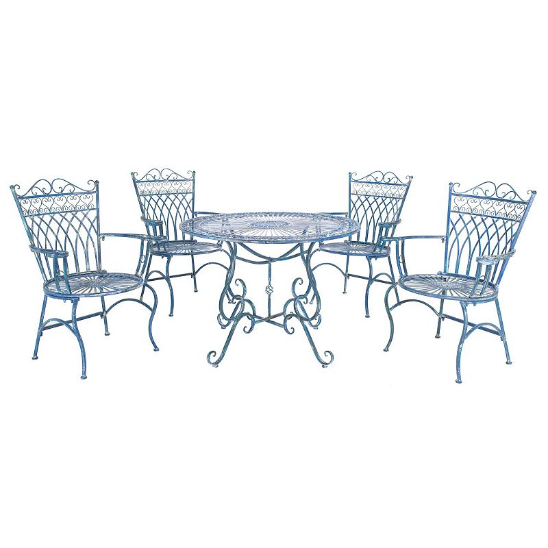 Safavieh Thessaly Dining Table & Chair 5-piece Set, Blue