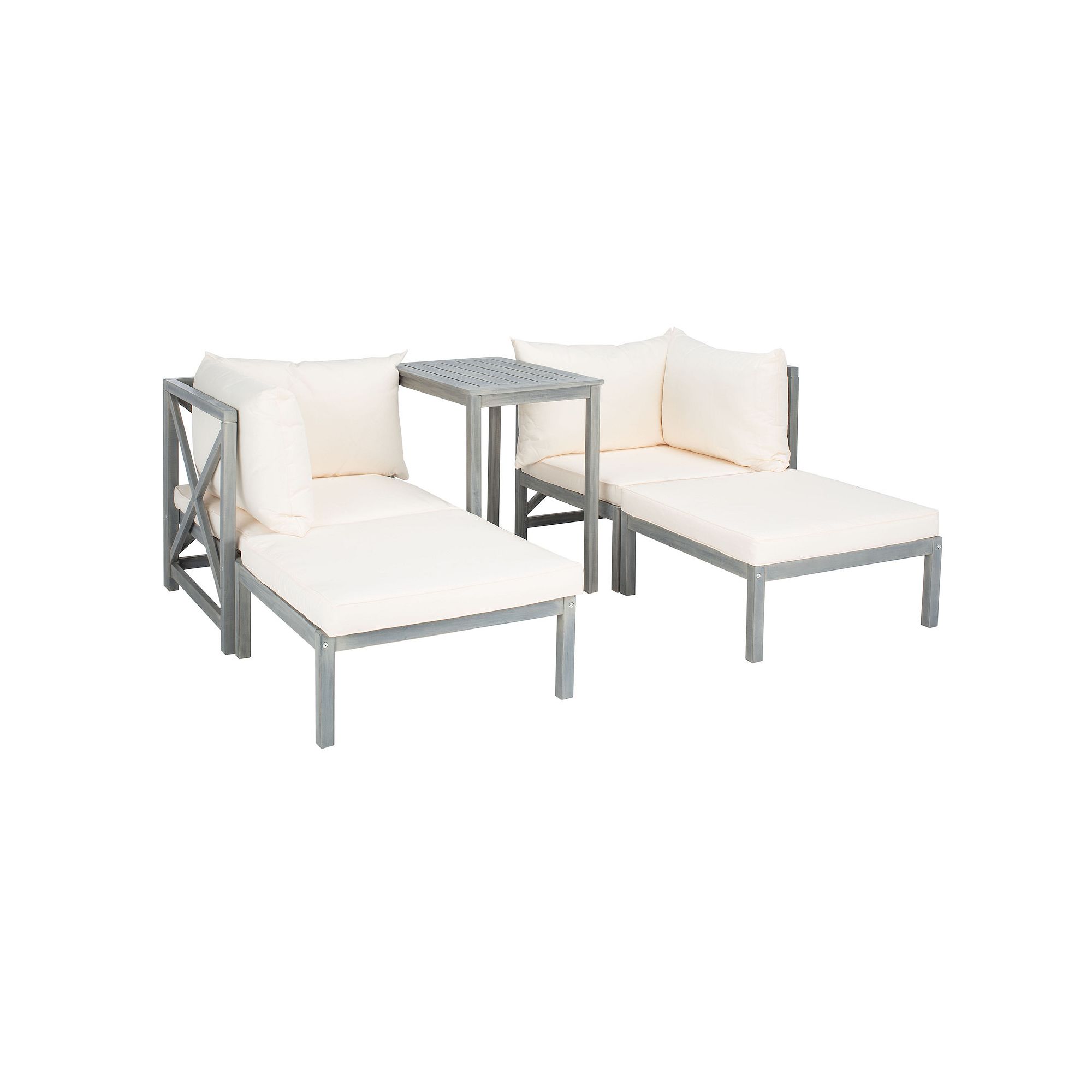 Safavieh Ronson Chair, Ottoman & End Table 5-piece Set, Ash Gray Beige