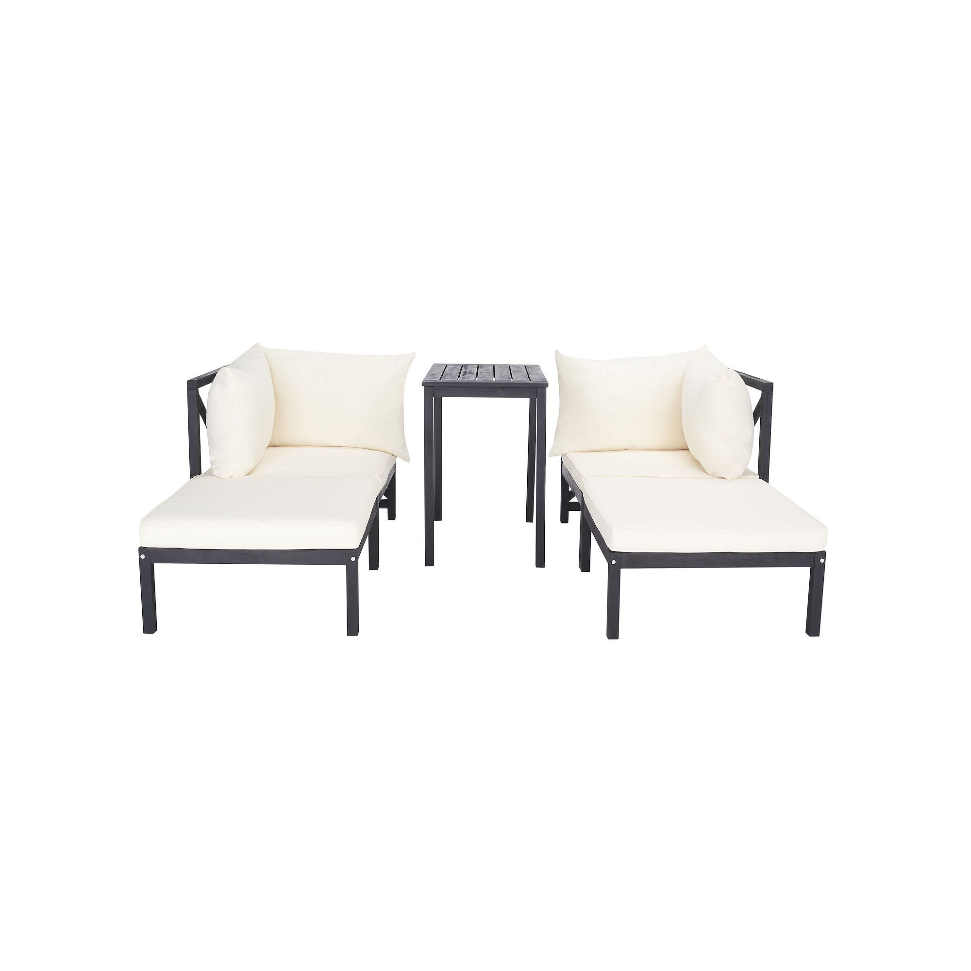Safavieh Ronson Chair, Ottoman & End Table 5-piece Set, Dark Slate Gray Bei