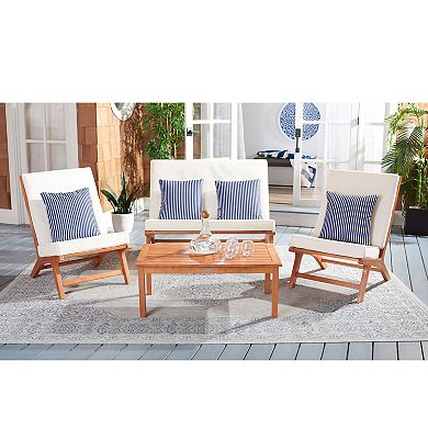 Safavieh Chaston Outdoor Loveseat, Chair & Coffee Table 4-piece Set