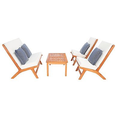 Safavieh Chaston Outdoor Loveseat, Chair & Coffee Table 4-piece Set