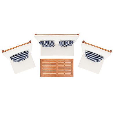 Safavieh Chaston Outdoor Loveseat, Chair & Coffee Table 4-piece Set