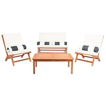 Safavieh Chaston Outdoor Loveseat, Chair & Coffee Table 4 pc Set