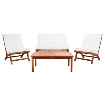 Safavieh Chaston Outdoor Loveseat, Chair & Coffee Table 4 pc Set