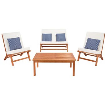 Safavieh Chaston Outdoor Loveseat, Chair & Coffee Table 4 pc Set