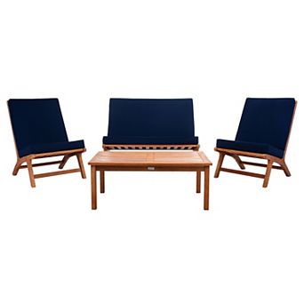 Safavieh Chaston Outdoor Loveseat, Chair & Coffee Table 4 pc Set