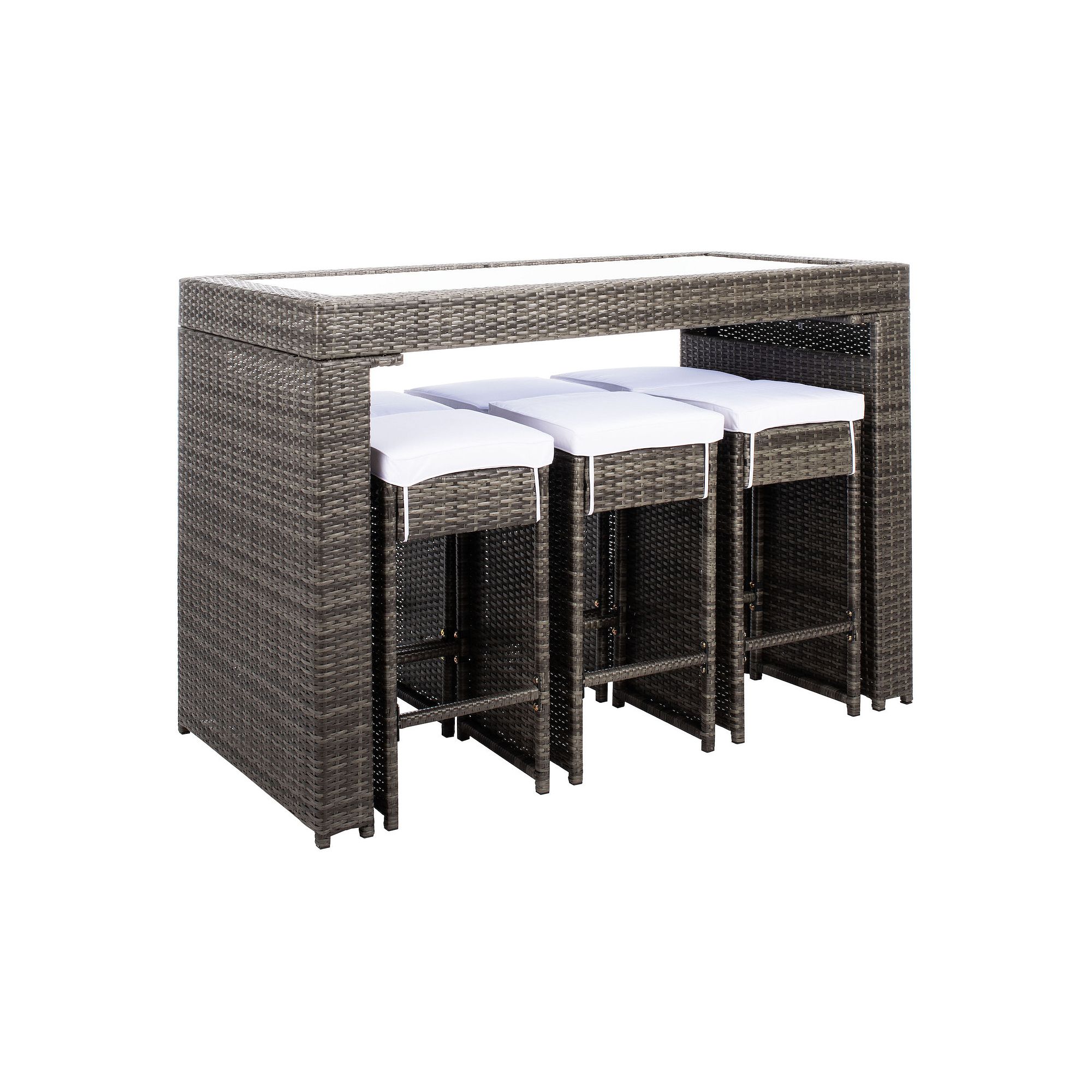 Safavieh Horus Dining Table & Stool 7-piece Set, Gray Brown White