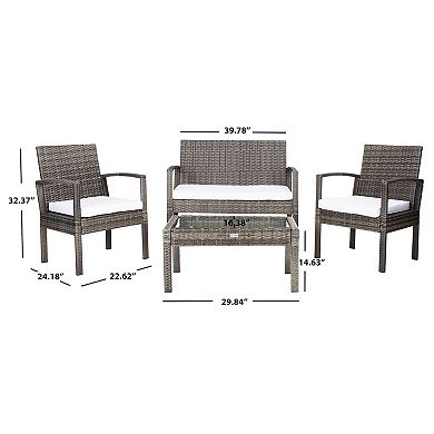 Safavieh Bassey Loveseat, Chair & Coffee Table 4-piece Set