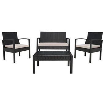 Safavieh Bassey Loveseat, Chair & Coffee Table 4 pc Set