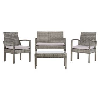 Safavieh Bassey Loveseat, Chair & Coffee Table 4 pc Set