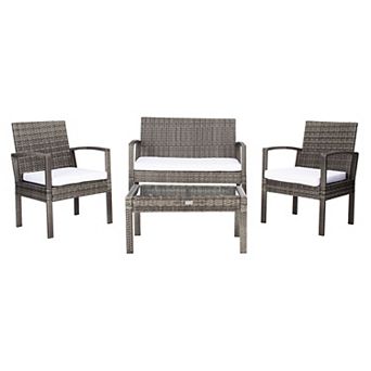 Safavieh Bassey Loveseat, Chair & Coffee Table 4 pc Set