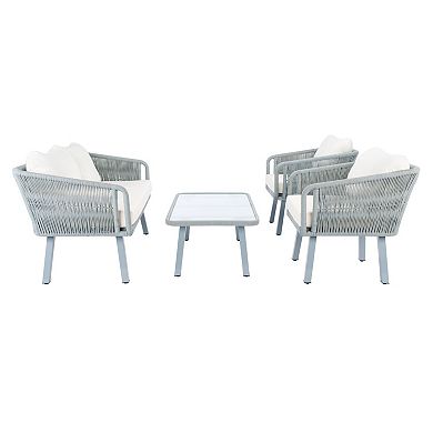 Safavieh Kerson Rope Loveseat, Chair & Coffee Table 4-piece Set