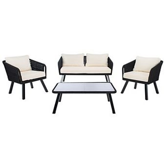 Safavieh Kerson Rope Loveseat, Chair & Coffee Table 4 pc Set