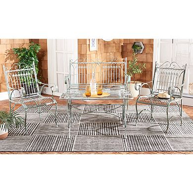 Safavieh Leah Patio Loveseat, Coffee Table, & Chair 4-piece Set