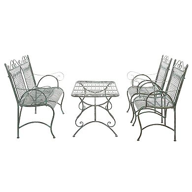 Safavieh Leah Patio Loveseat, Coffee Table, & Chair 4-piece Set