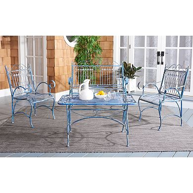 Safavieh Leah Patio Loveseat, Coffee Table, & Chair 4-piece Set