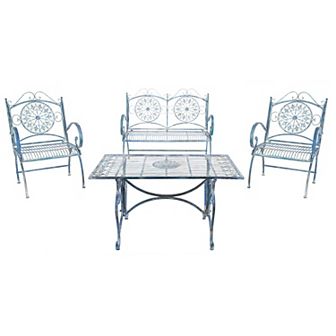 Safavieh Sophie Patio Loveseat, Coffee Table & Chair 4 pc Set