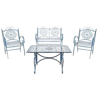 Safavieh Sophie Patio Loveseat, Coffee Table & Chair 4 pc Set