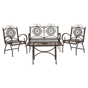 Safavieh Sophie Patio Loveseat, Coffee Table & Chair 4 pc Set