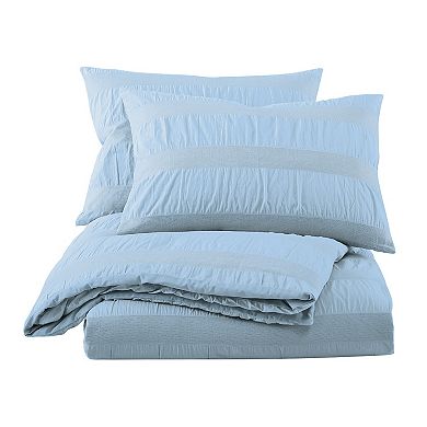 Swift Home Moselle Ruched Waffle Weave Duvet Cover Set with Shams