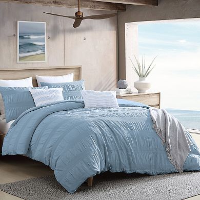 Swift Home Moselle Ruched Waffle Weave Duvet Cover Set with Shams