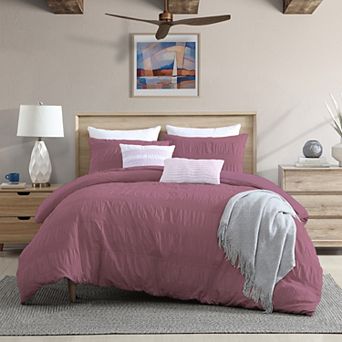 Swift Home Moselle Ruched Waffle Weave Duvet Cover Set with Shams
